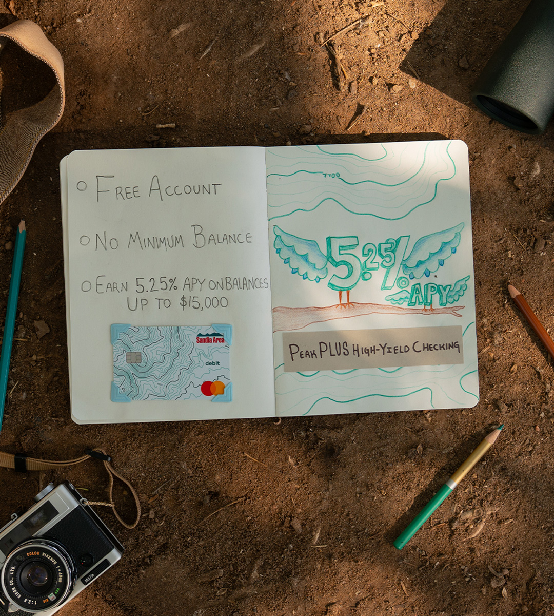 field guide on the ground showing peak high yield checking drawing