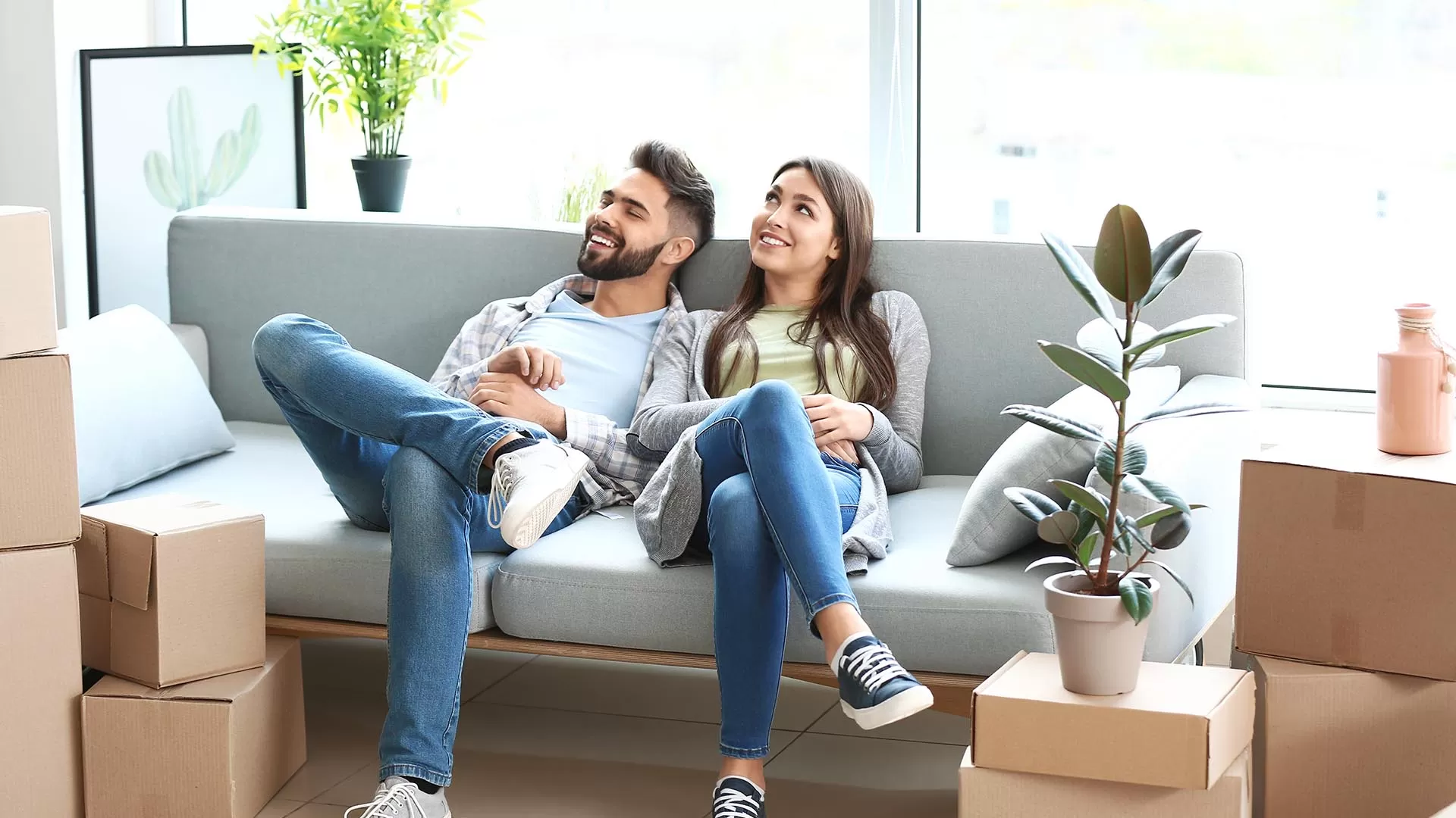 Couple settling into their new home