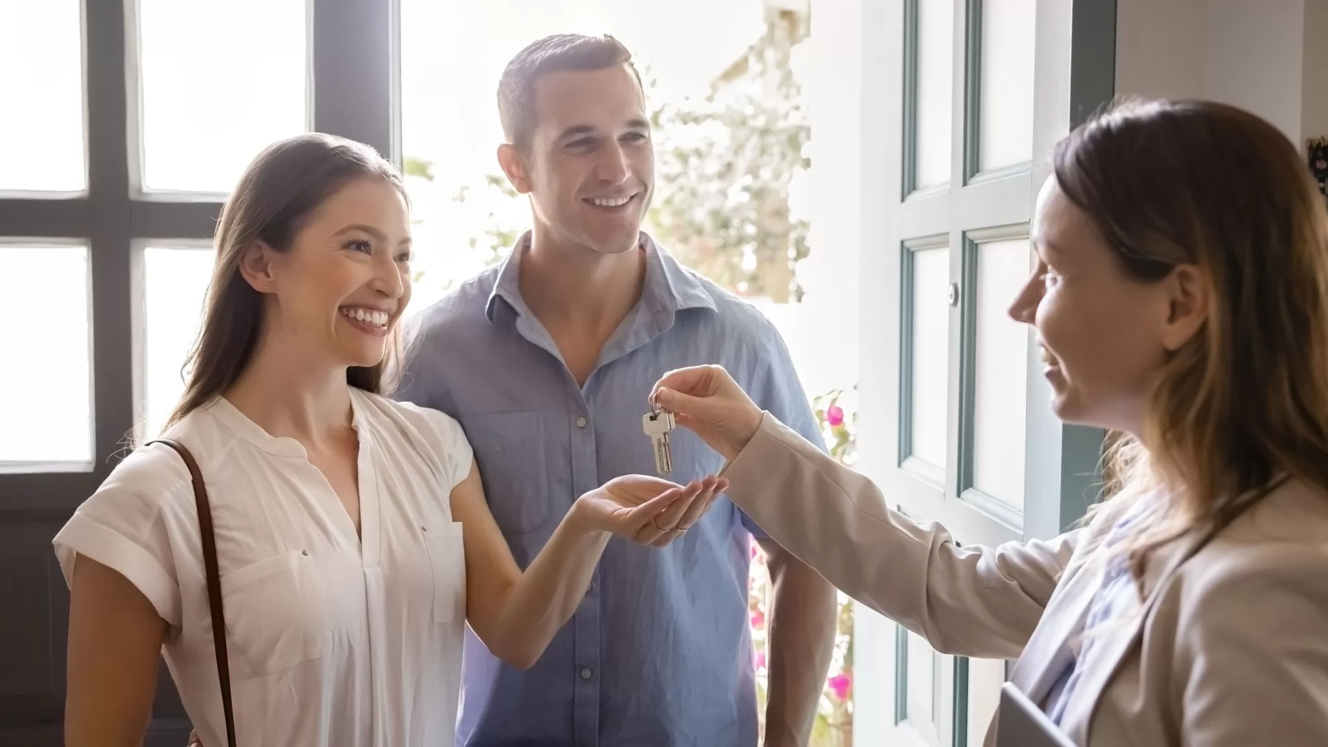 Couple getting keys to new house in Albuquerque New Mexico
