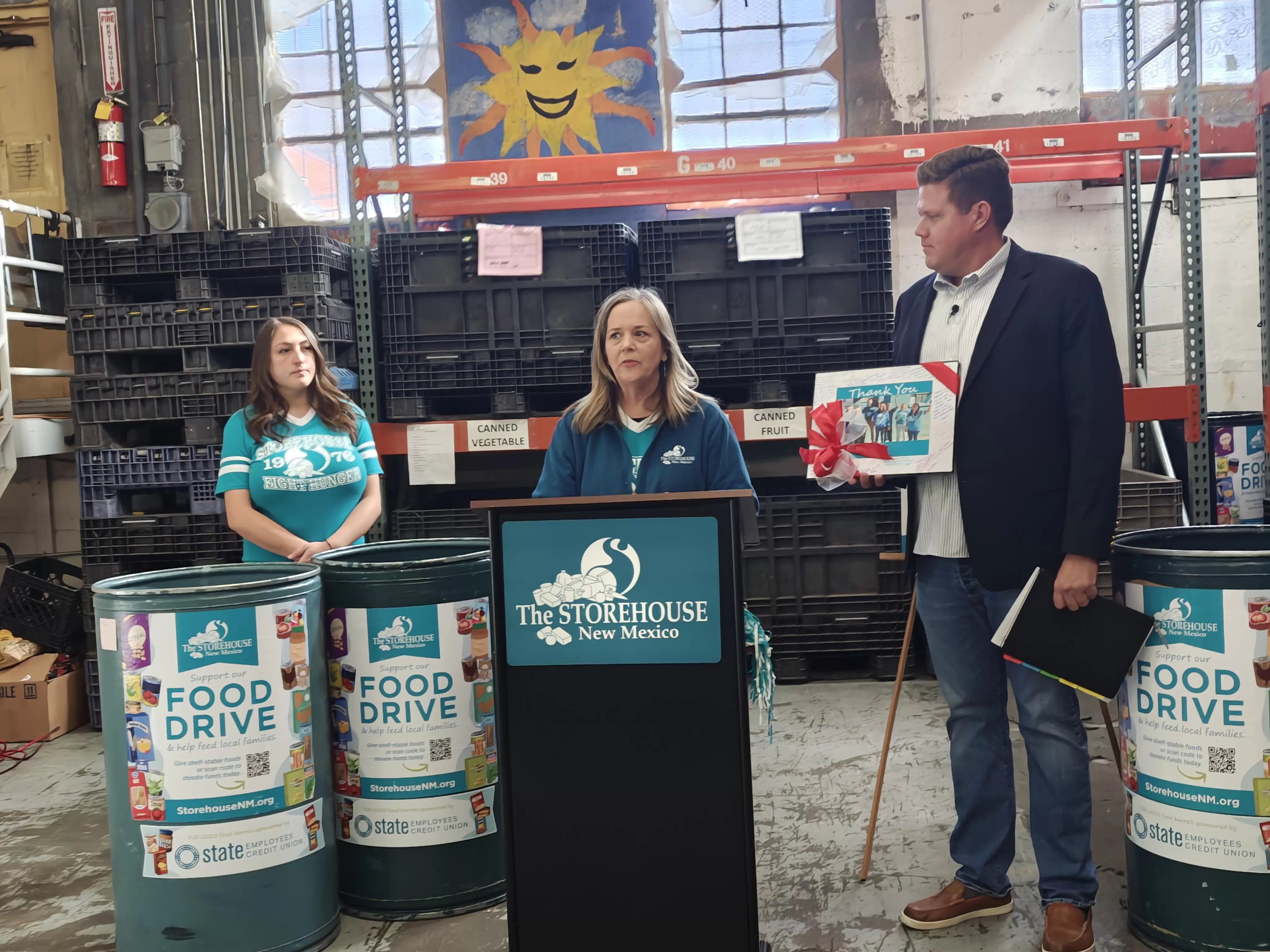 Sandia Area and Storehouse Staff give a press conference