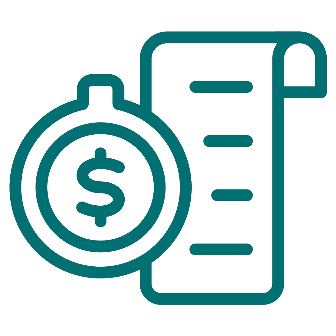 money and paper icon teal