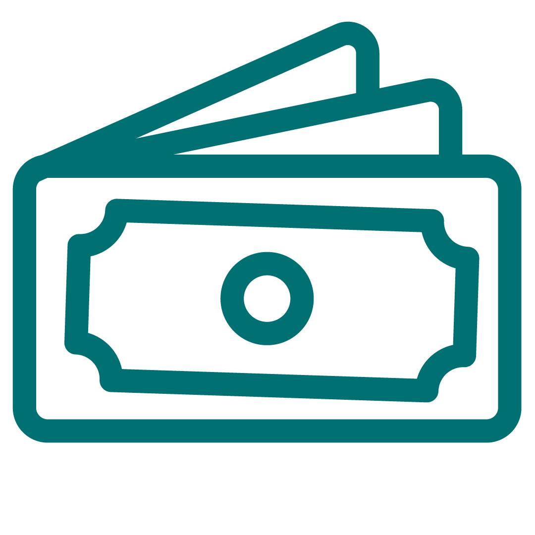 cash icon teal