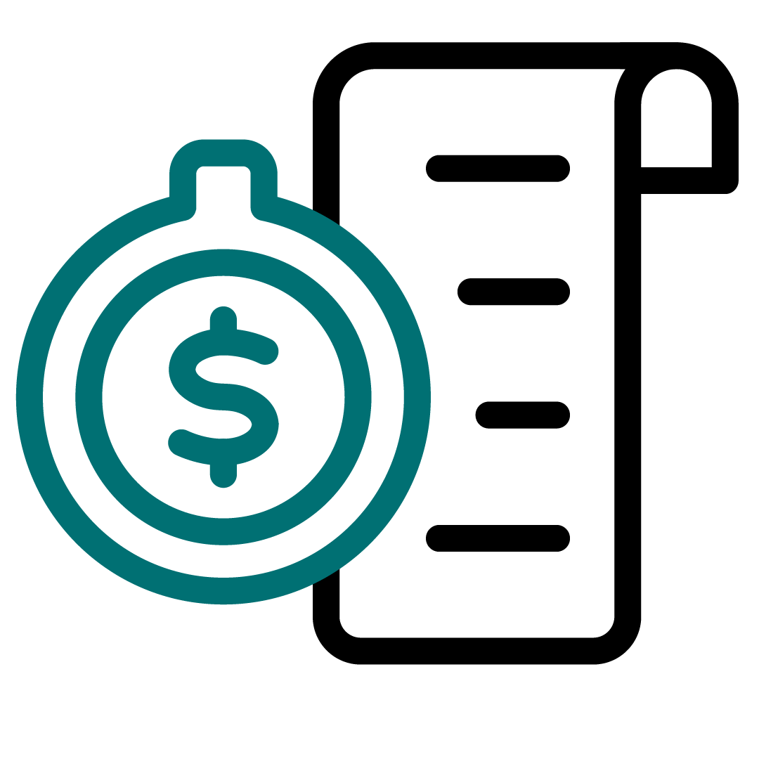 fees icon black and teal