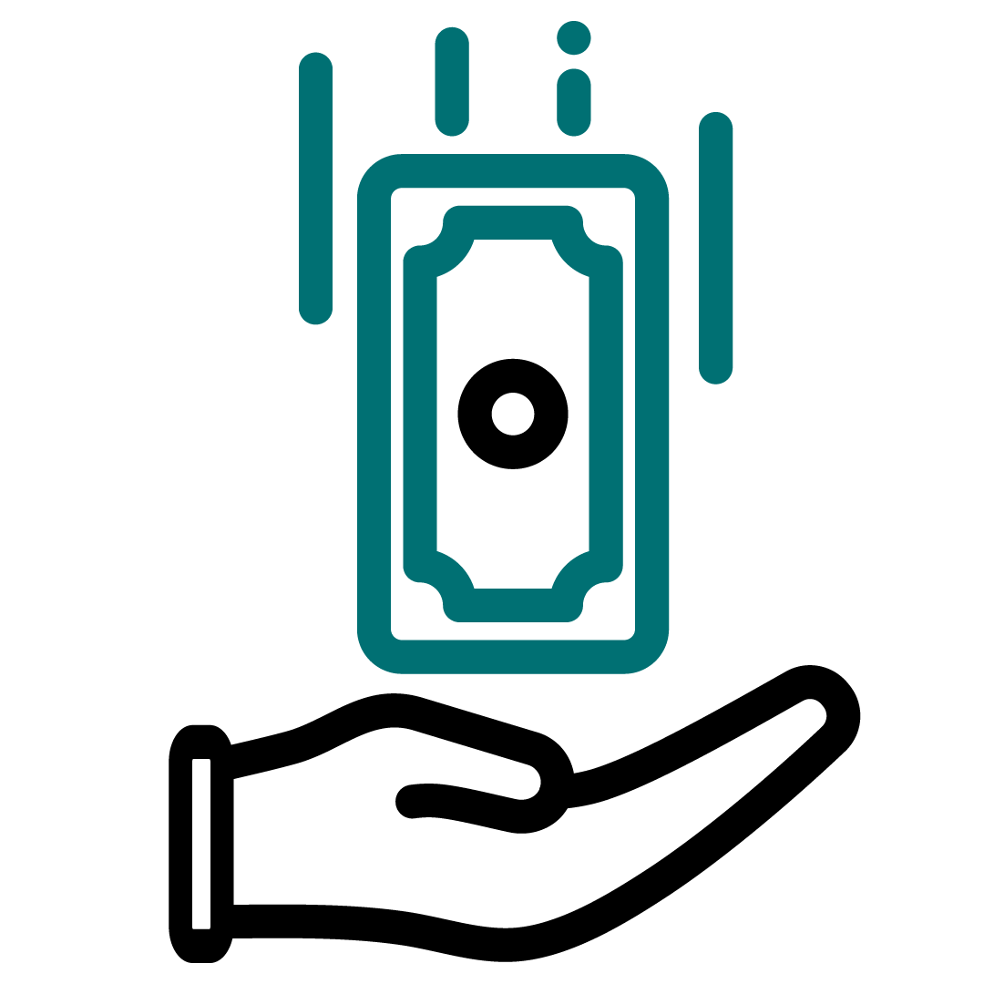 dividend icon black and teal