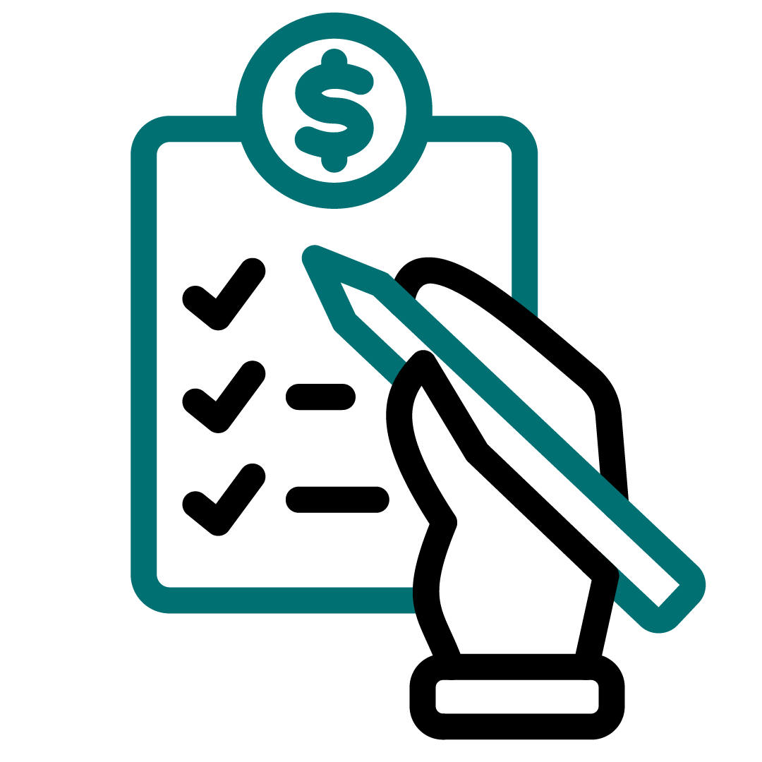 finance icon black and teal