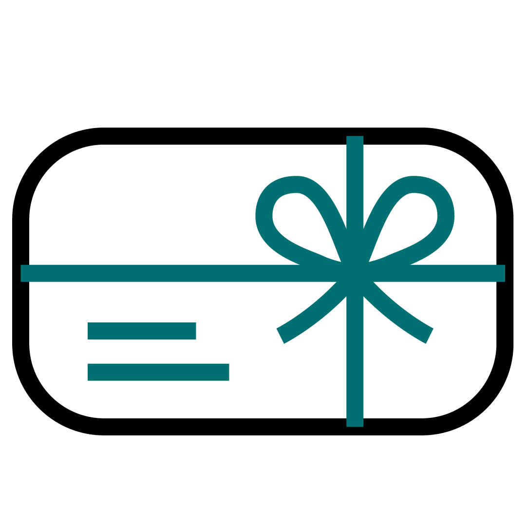 gift card icon black and teal