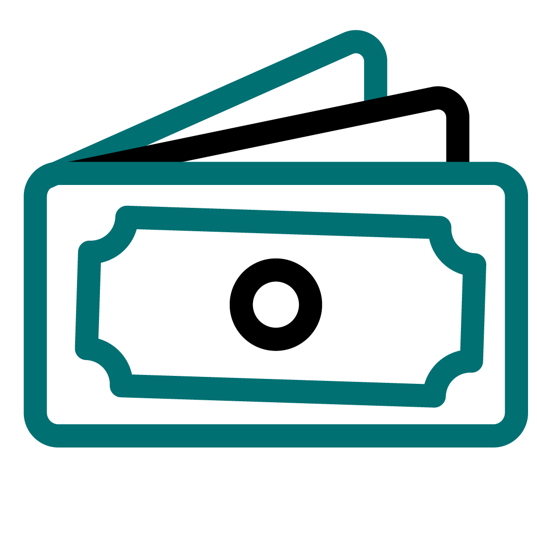 wallet icon black and teal