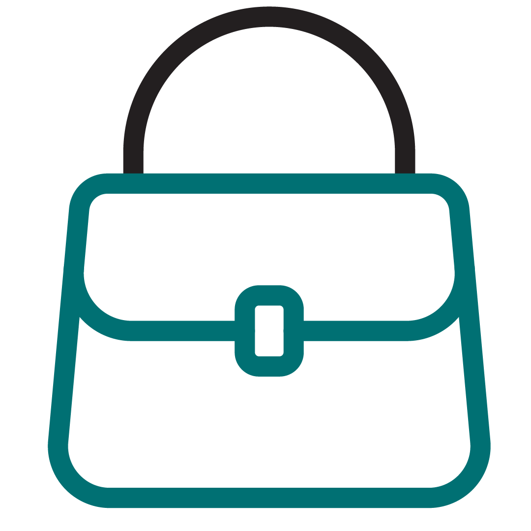purse icon black and teal