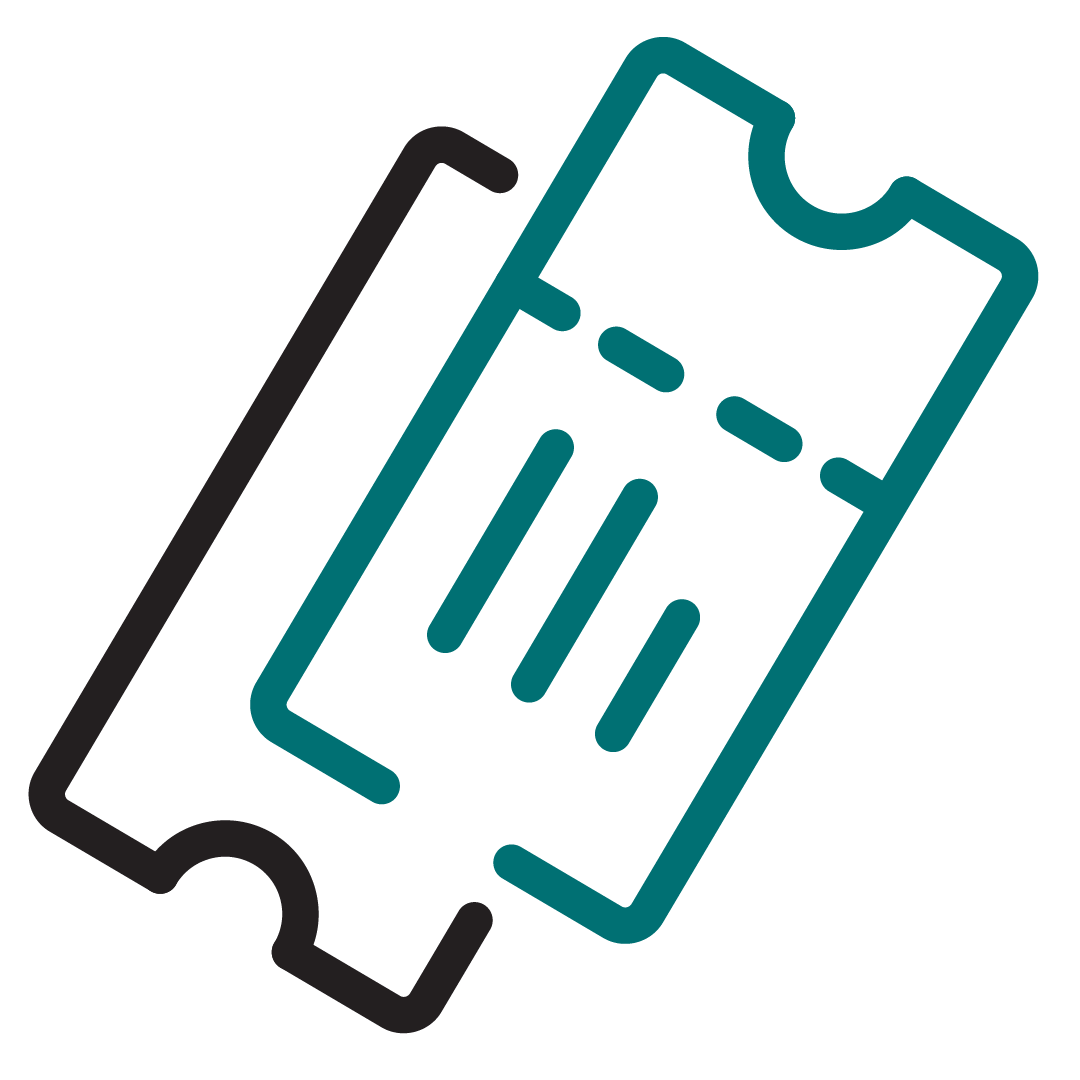 ticket icon black and teal
