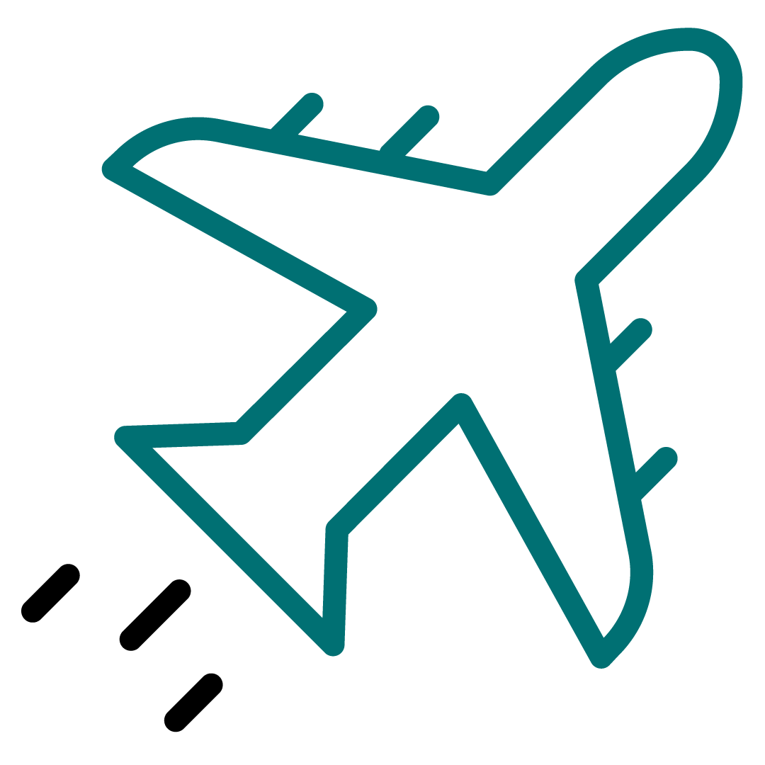 plane icon black and teal