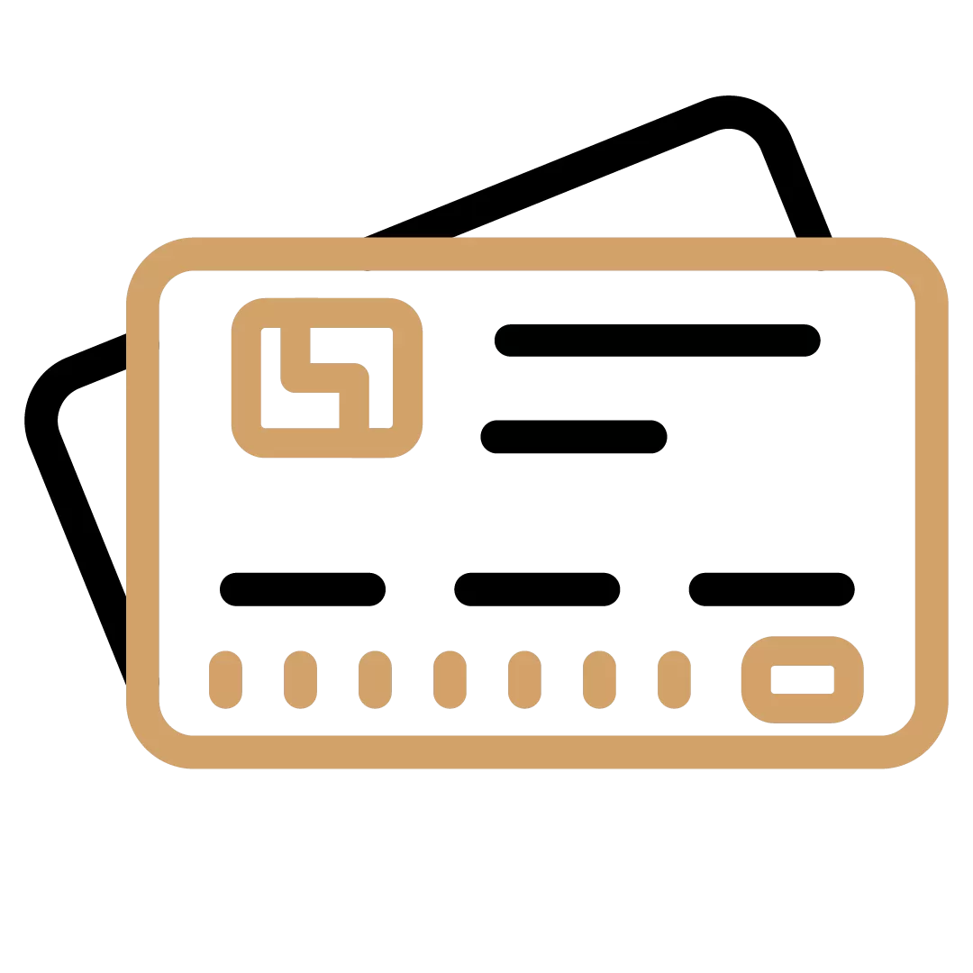 black and gold credit card icon