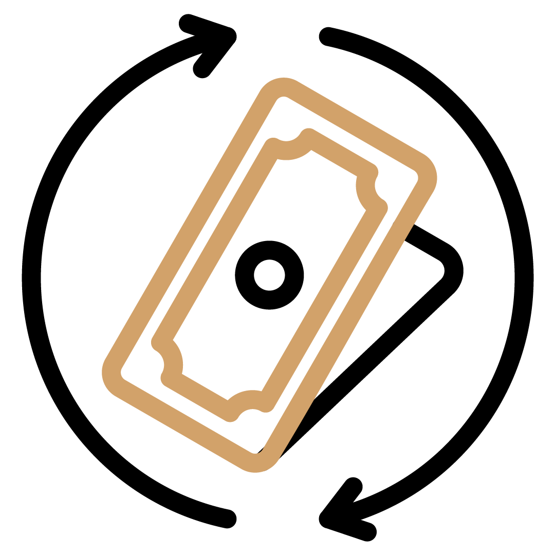 finance money icon black and gold