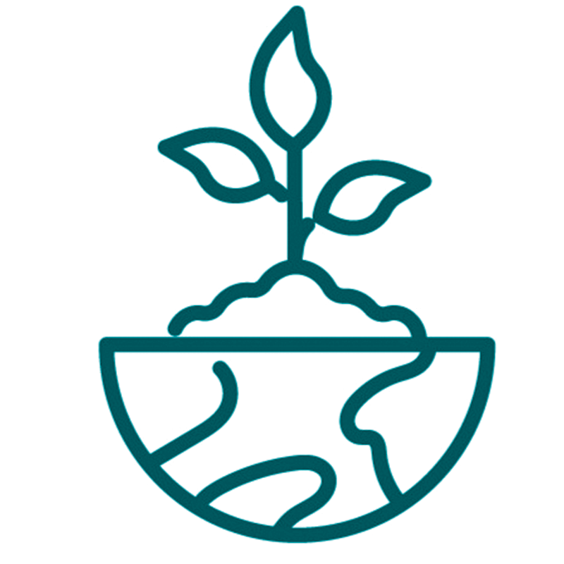 earth with tree growing icon