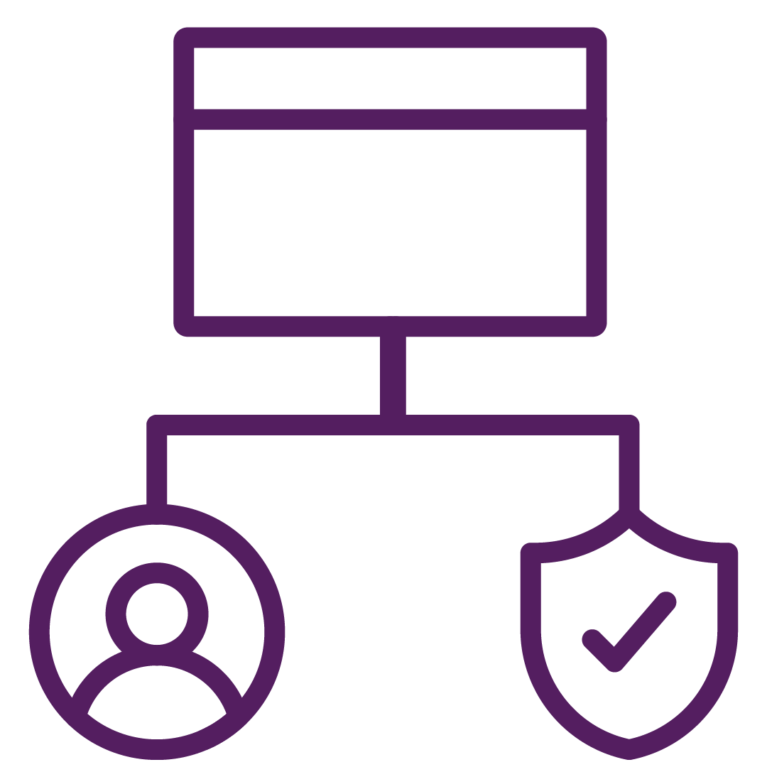 multi factor authentication line icon purple