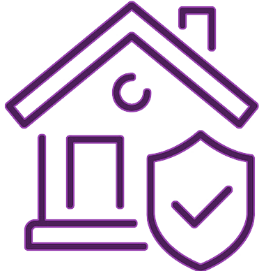purple house with checkmark icon