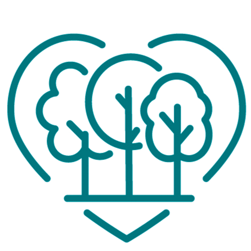 heart and trees icon
